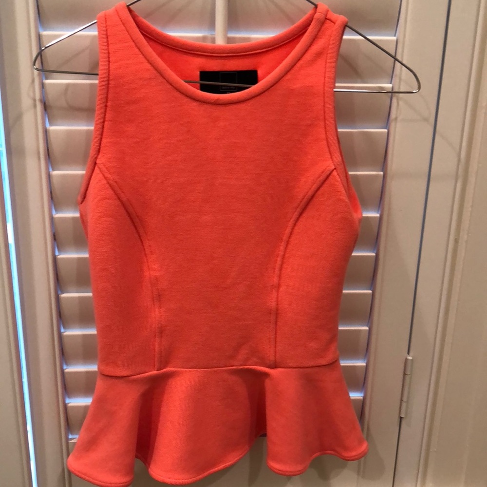 Dolce Vita neon coral peplum top